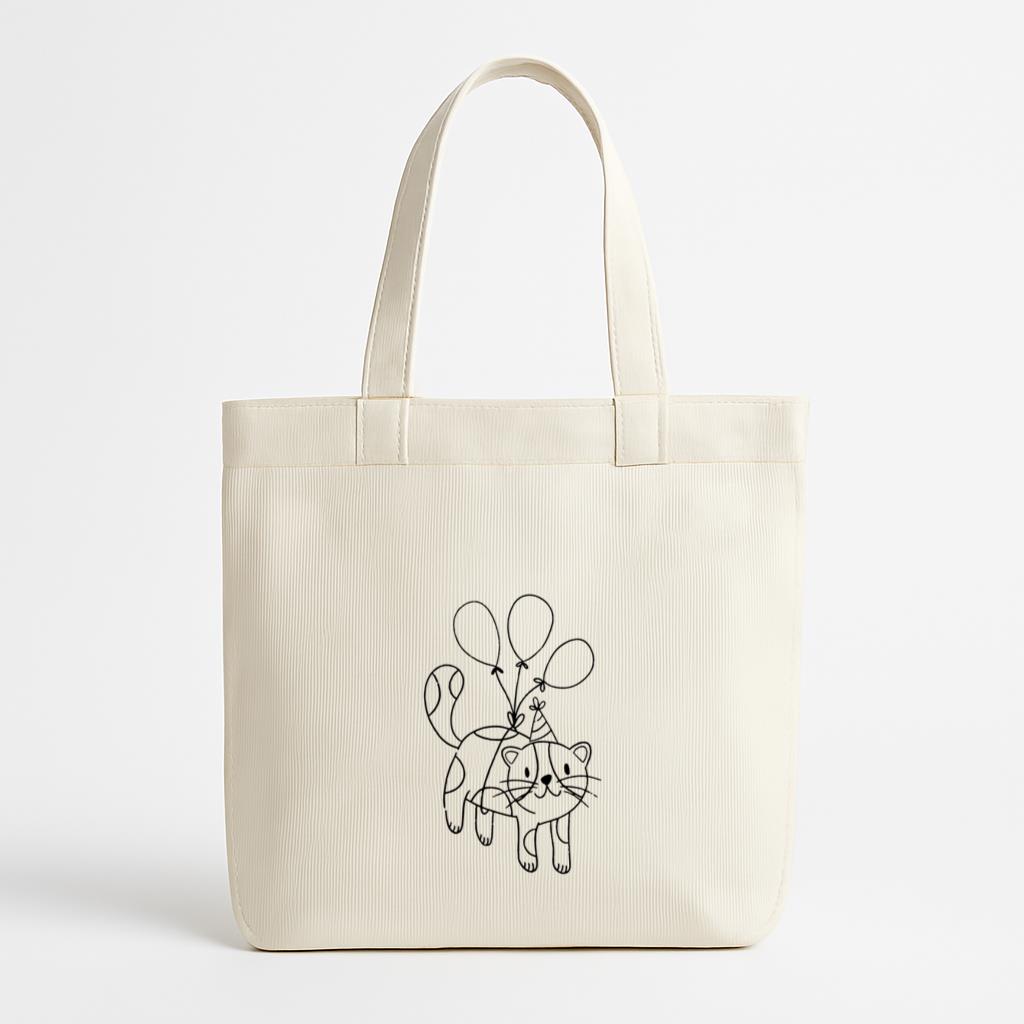 Birthday Cat Stroke Canvas Tote Bag