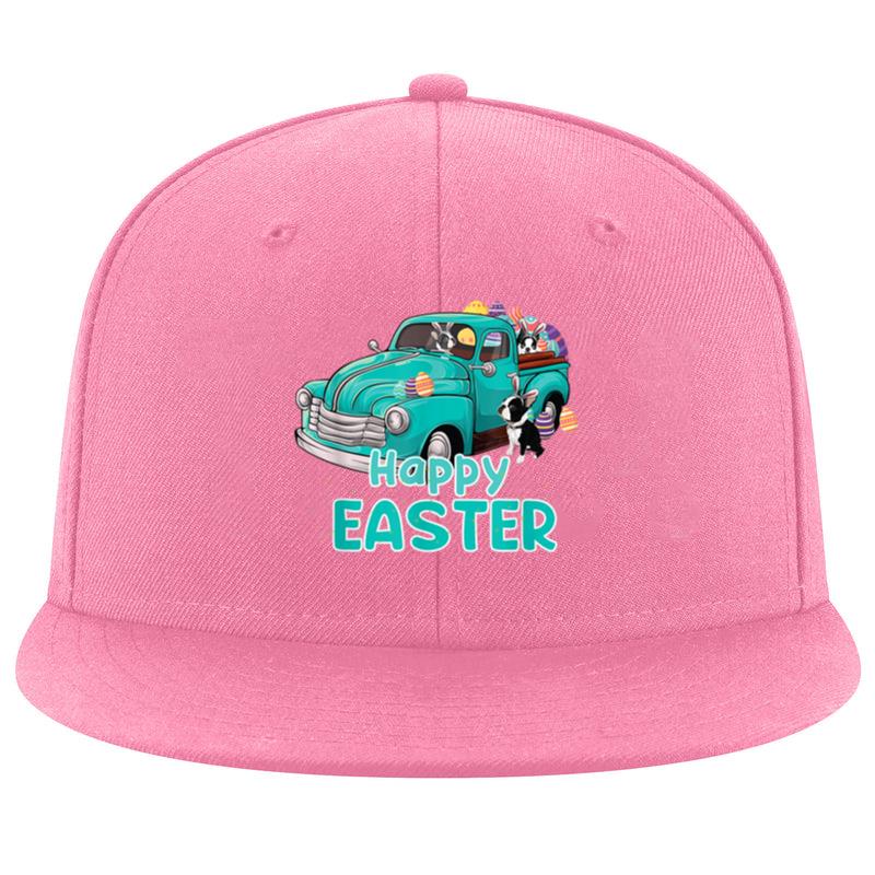 Bunny Boston Terrier happy easter day truck dog men women Cap