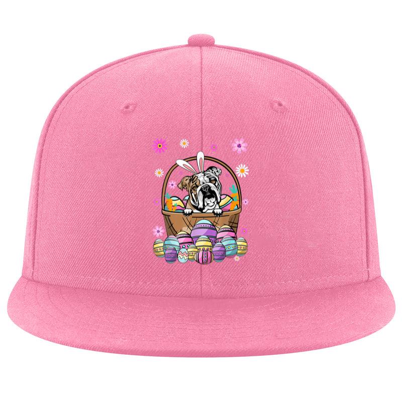 Bunny English Bulldog Dog Easter Eggs Cap