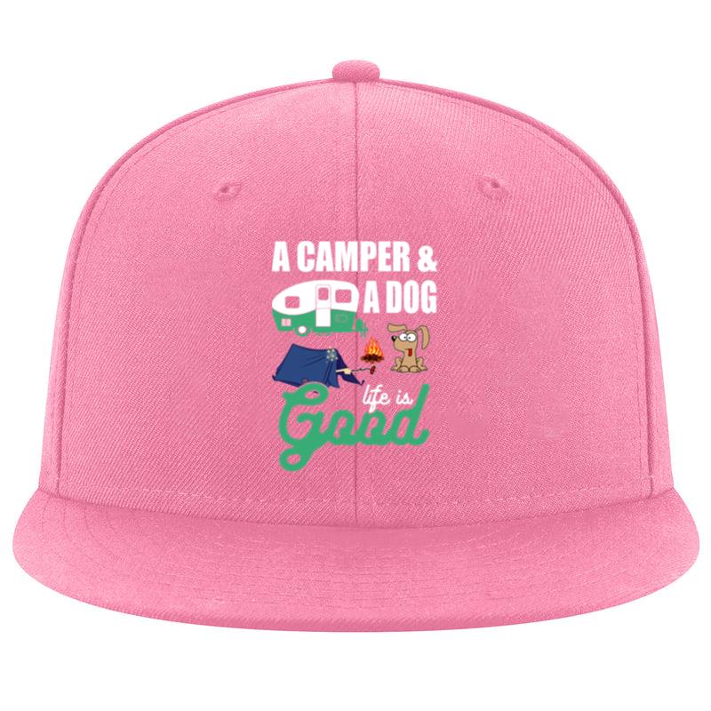 Camper And A Dog Life Is Good Camping Cap