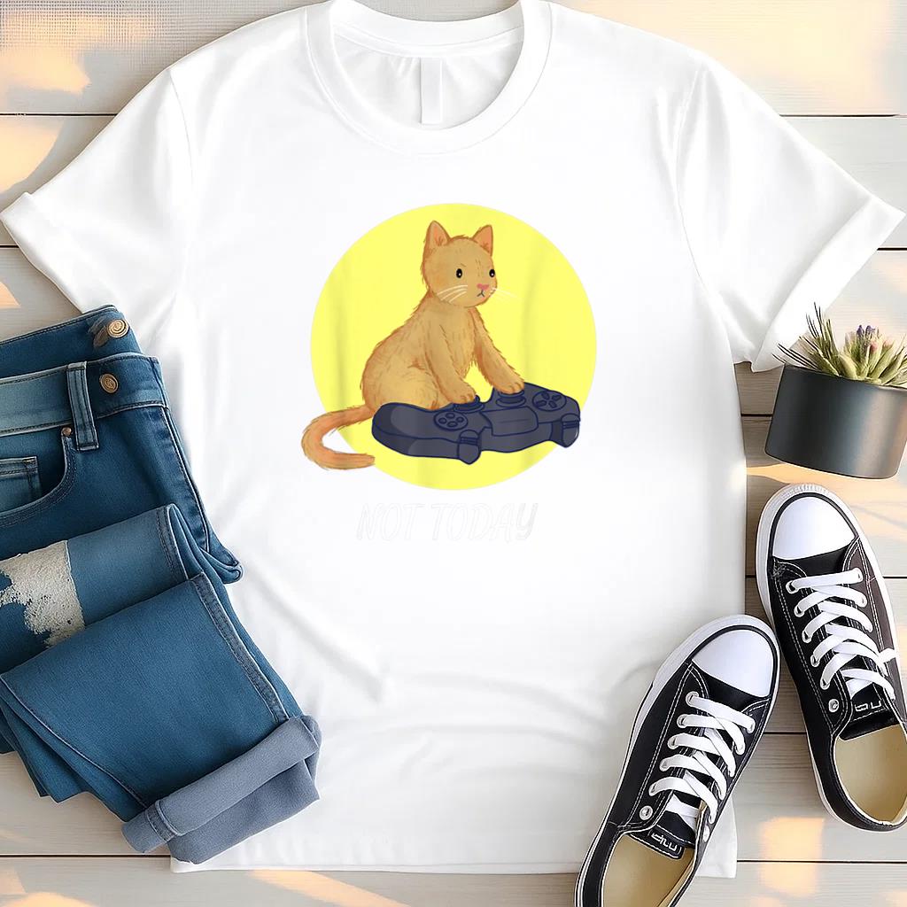 Cat Gaming Video Gamer Not Today T Shirt