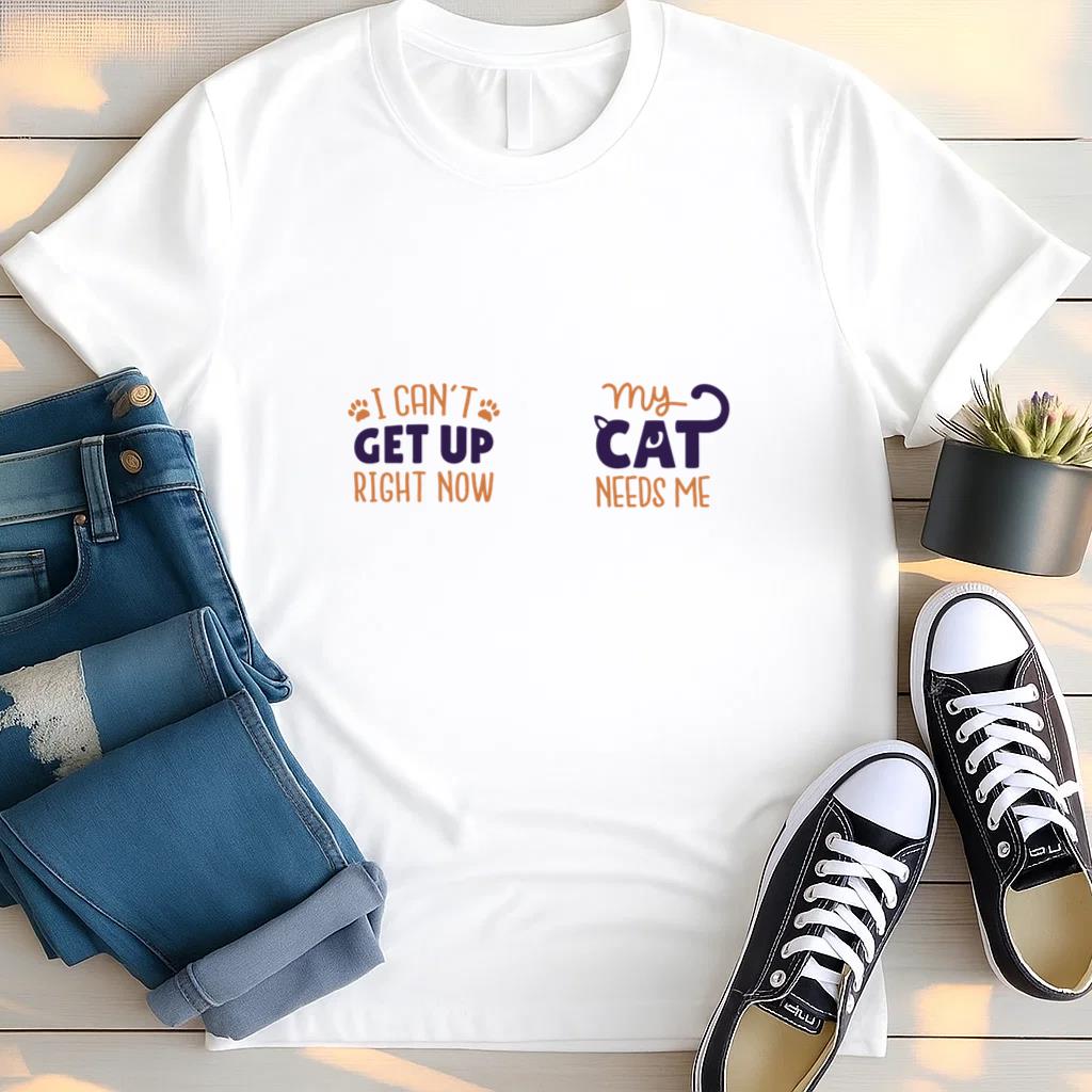 Cat Needs Me Sock Design T Shirt