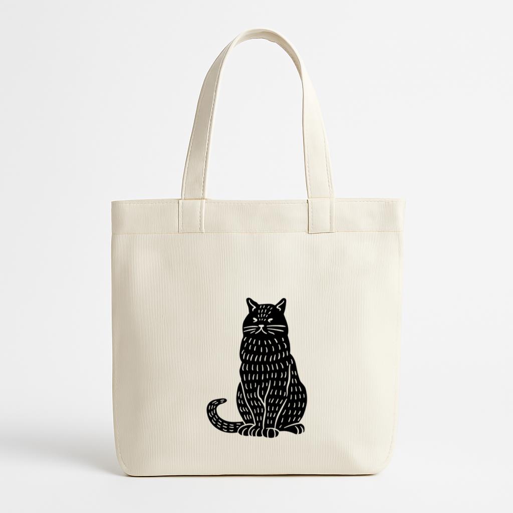 Cat Pet Cut Out Canvas Tote Bag