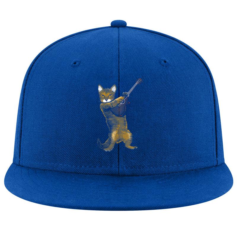 Cat Playing Acoustic Guitar Musician Cap