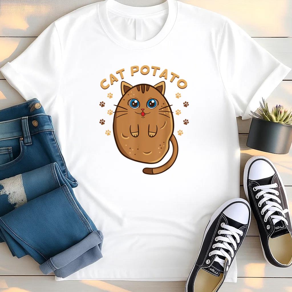 Cat Potato Spud Keto Vegan T Shirt