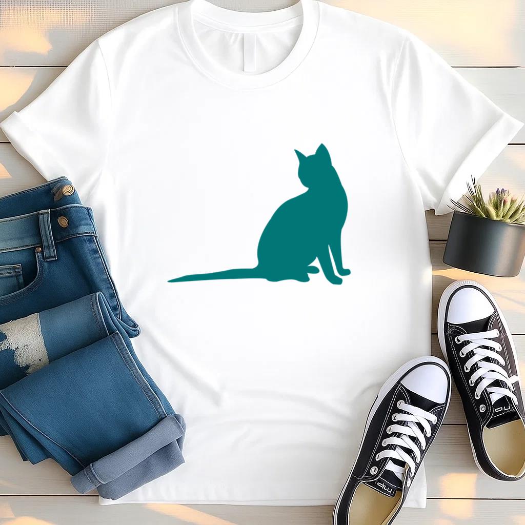 Cat Sitting Silhouette T Shirt