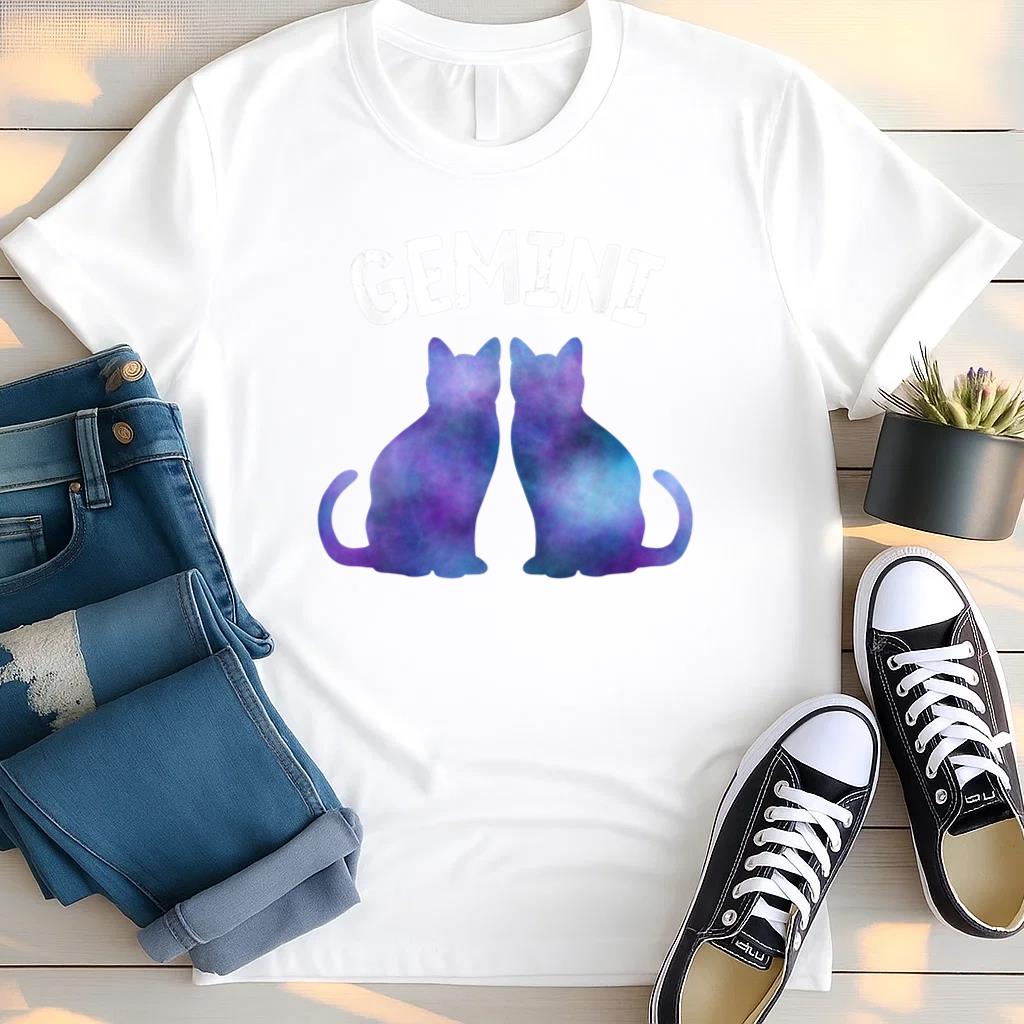 Cat Zodiac Gemini T Shirt