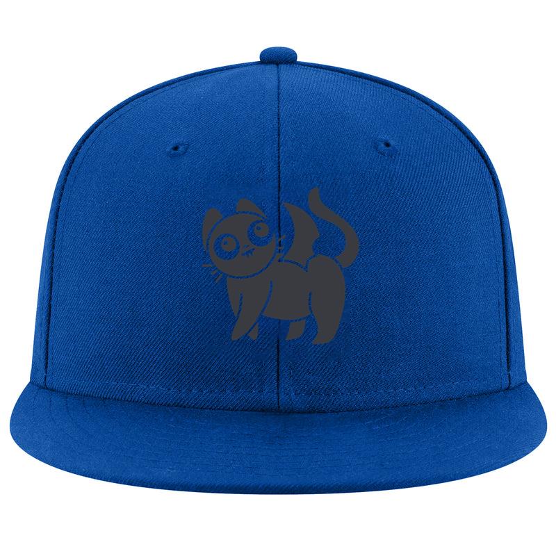 Cute Black Cat With Bat Wings Character Cap