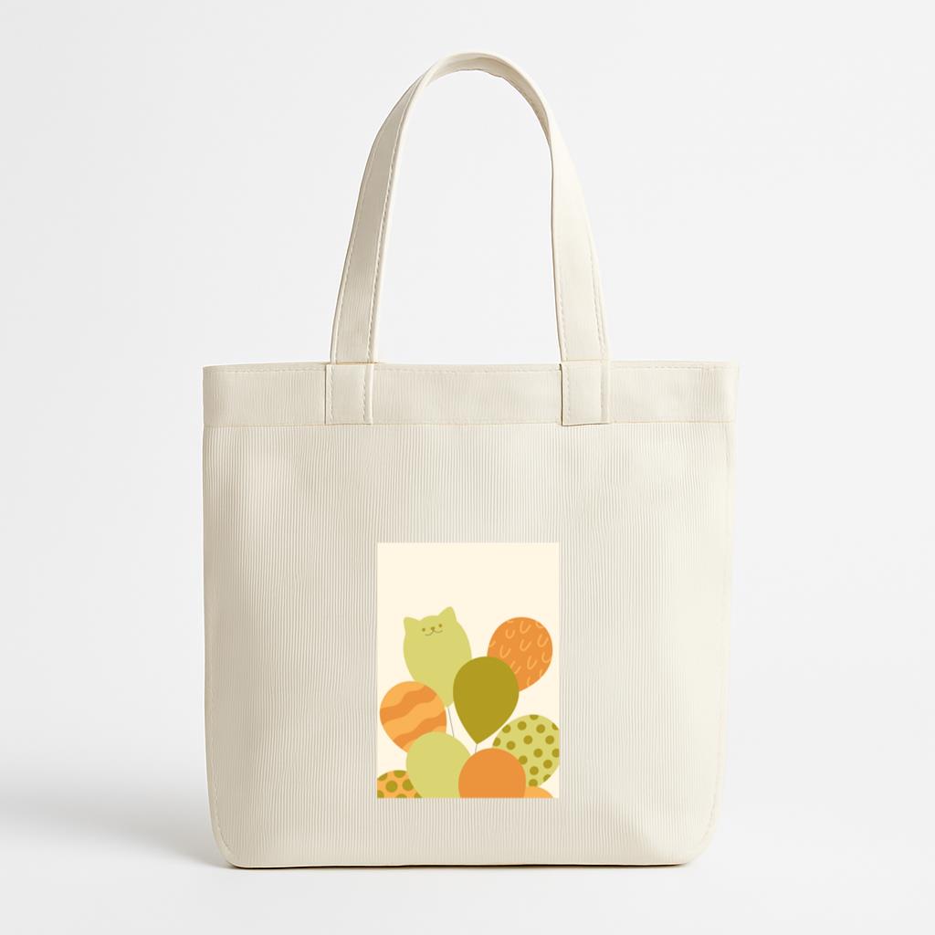 Cute Cat Balloon Design Canvas Tote Bag
