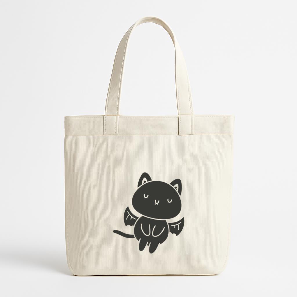 Cute Cat With Wings Character Canvas Tote Bag