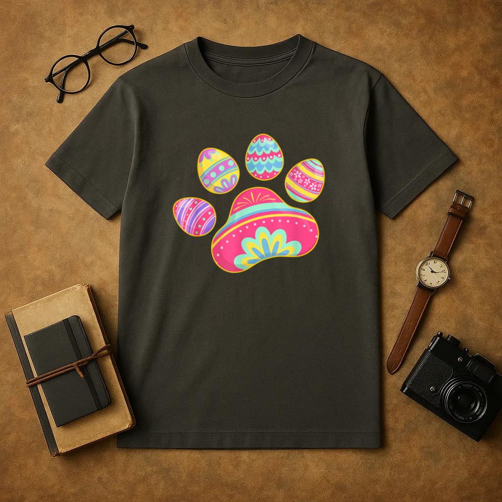 Dog Cat Paw Easter Egg T-Shirt