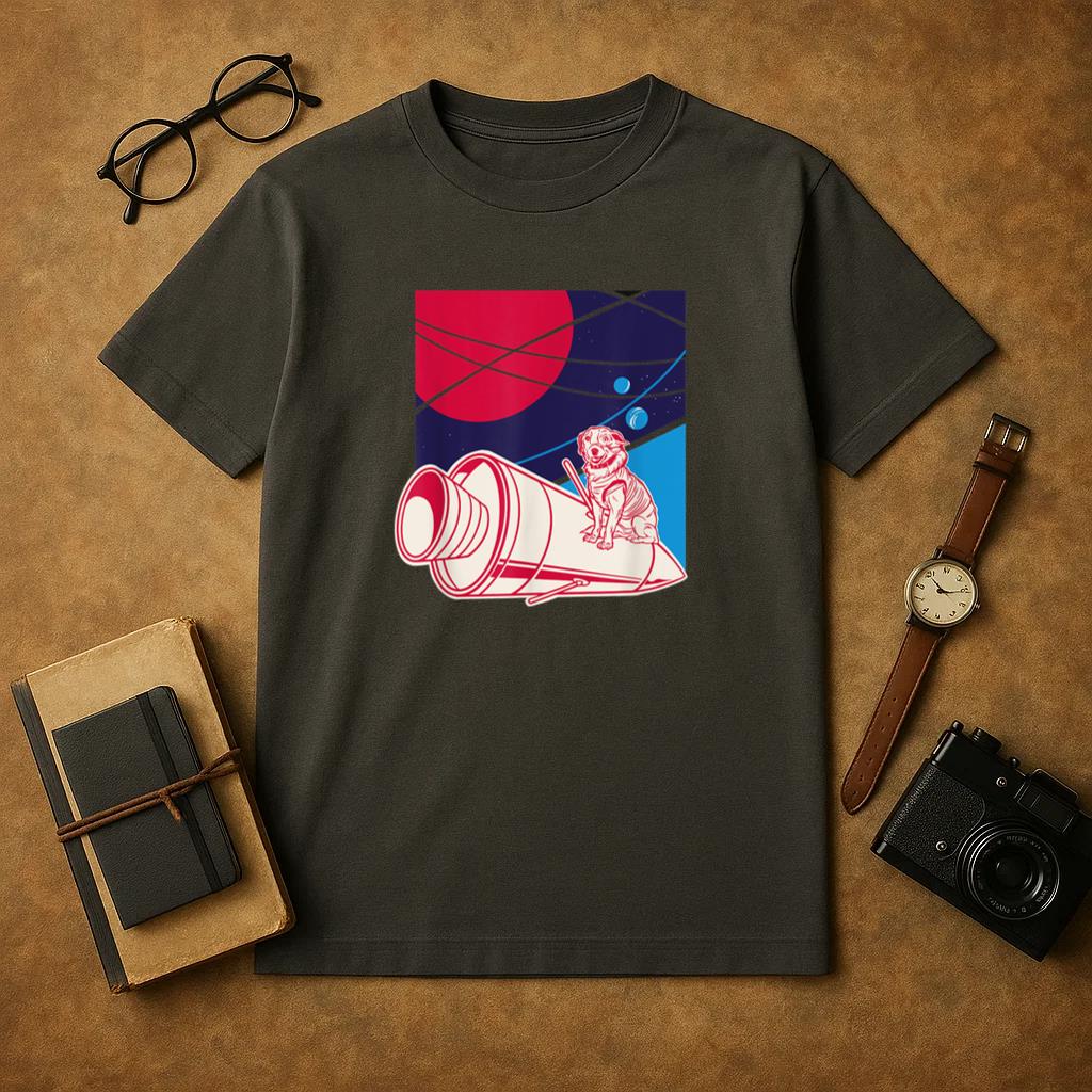 Dog In Space Rocket Planet T-Shirt