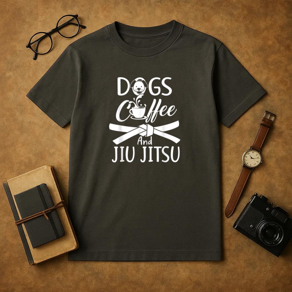Dogs Coffee And Jiu Jitsu T-Shirt