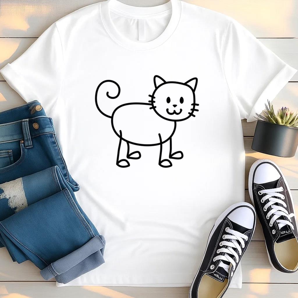 Doodle Cat Simple T Shirt