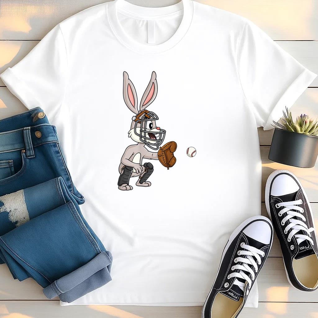 Easter Day Rabbit Baseball Catcher T Shirt