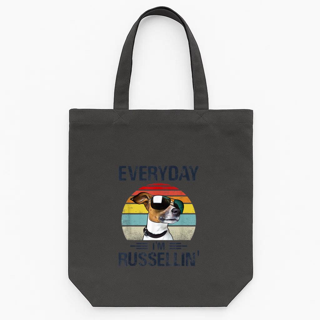 Everyday Im Russellin Dog Tote Canvas Bag