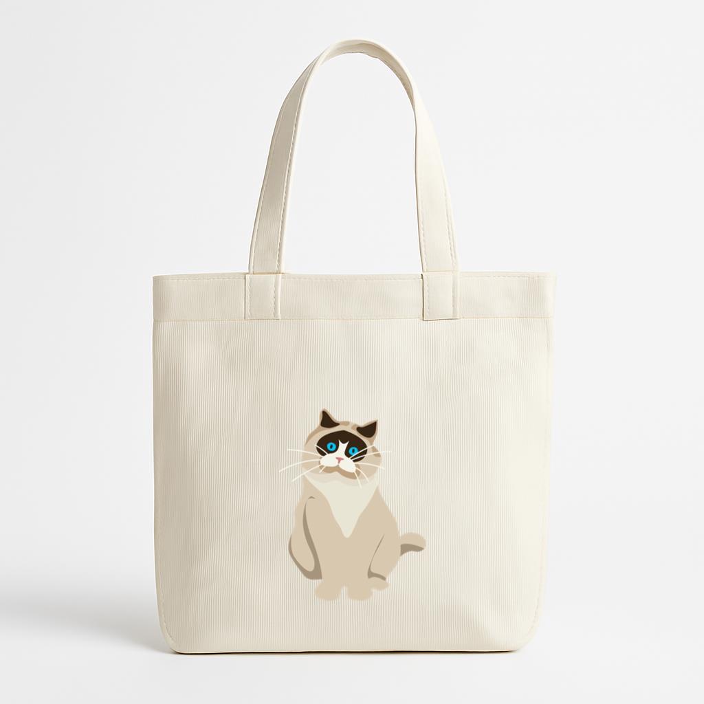 Exotic Shorthair Cat Illustration Canvas Tote Bag