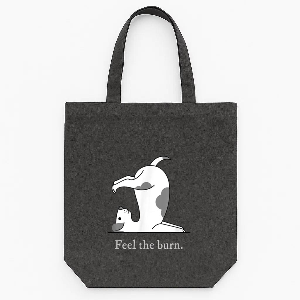Feel The Burn Yoga Dog Tote Canvas Bag