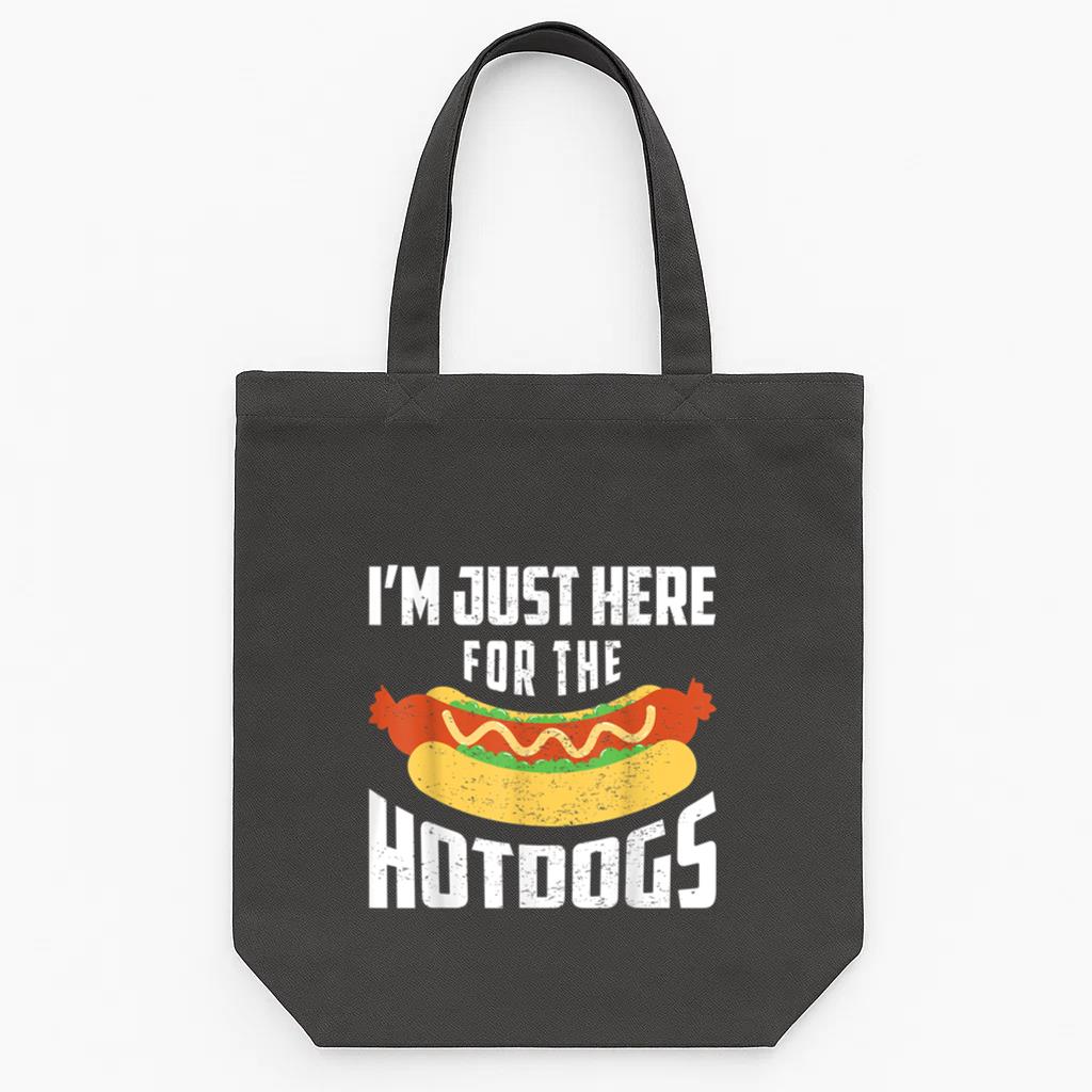 Hotdog Im Just Here For The Hot Dogs Tote Canvas Bag