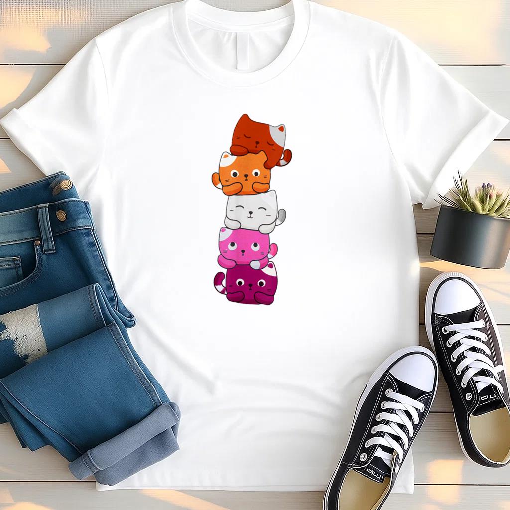 Lesbian Pride Cat LGBT T Shirt