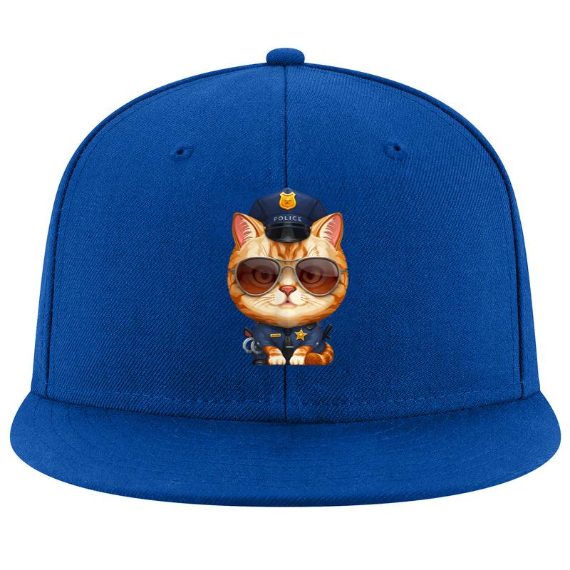 Orange Tabby Cat Police Cap