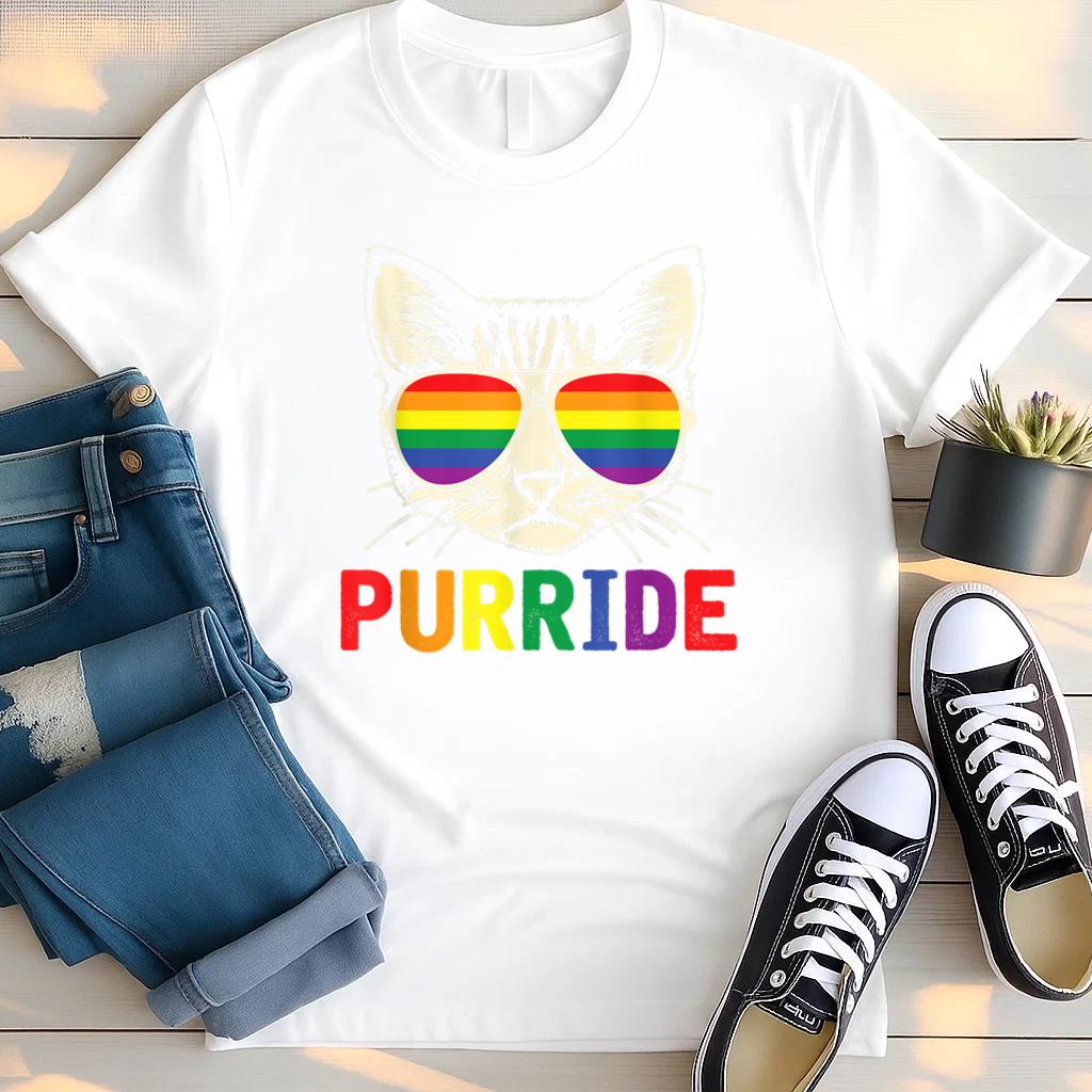 Purride Cat LGBT Gay Pride T Shirt