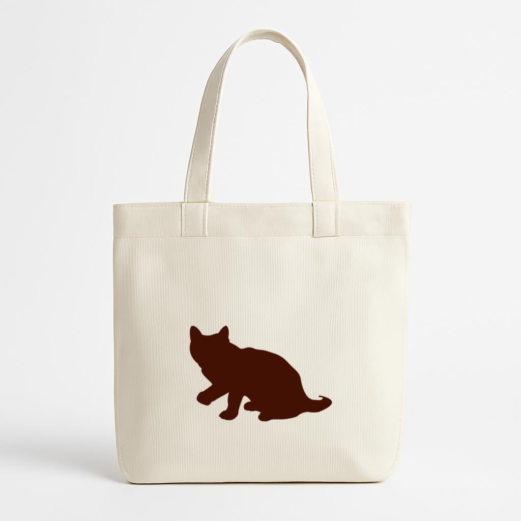 Rising Cat Silhouette Canvas Tote Bag